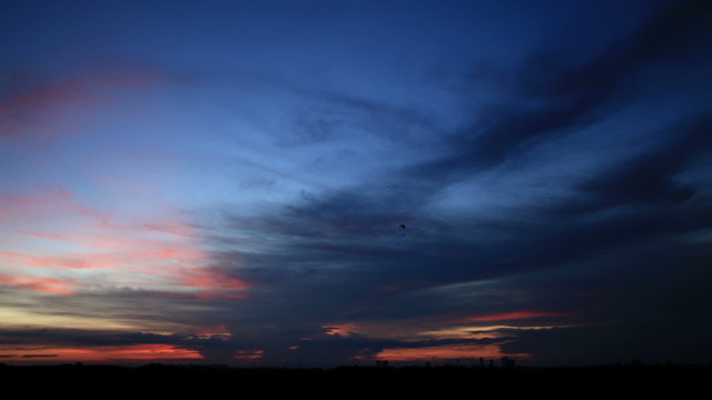 time lapse of sky and clouds ,sunset or sunrise (reverse)