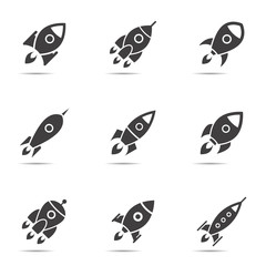 Rocket icons set.