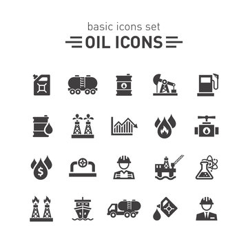 Oil icons set.
