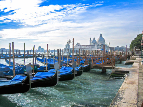 Gondolas in Venice.