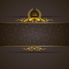 Elegant golden frame banner