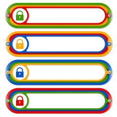 four colored frames for any text and padlock