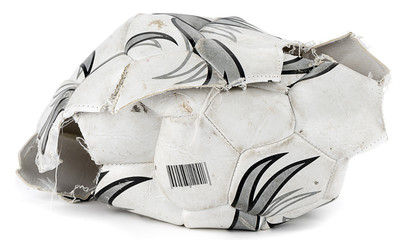 Flat soccer ball isolated on white background.