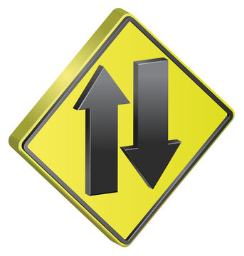 Two Way traffic sign