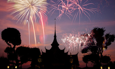 Wat arun under new year celebration time, Thailand