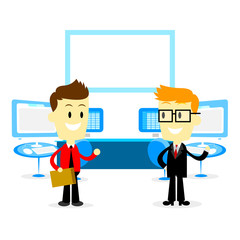 Man Introducing Office Studio to a New Employee