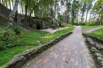 ancient sandstone cliffs in the Gaujas National Park, Latvia