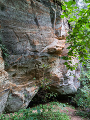 ancient sandstone cliffs in the Gaujas National Park, Latvia