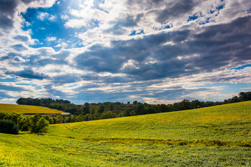 Evening sky over farm fields and rolling hills near Stewartstown