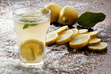 lemonade lemon slices and salt