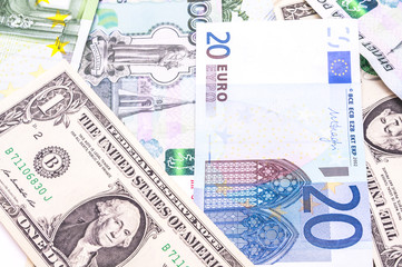 Colorful old World Paper Money background