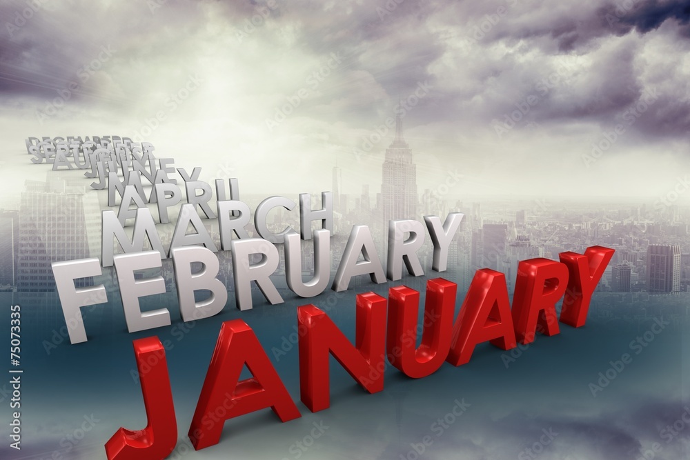 Poster composite image of list of months