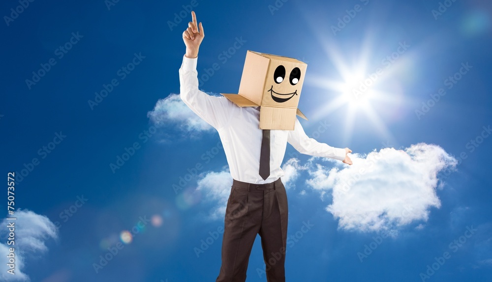 Poster composite image of anonymous businessman with arms out