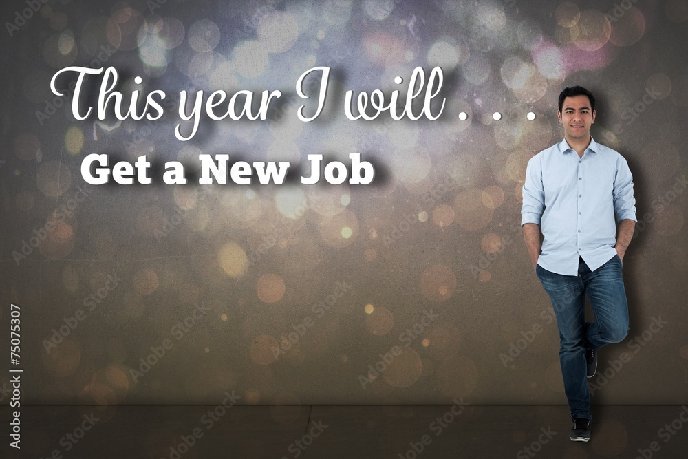 Poster composite image of smiling casual man standing