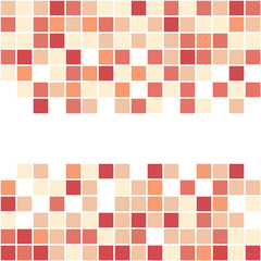 An orange pixel art style vector background