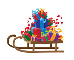 sled with gifts