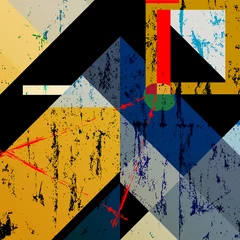 Gordijnen abstract colorful geometric background, with squares, triangle a © Kirsten Hinte