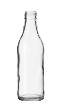 Clear Glass Bottle no Cap isolated on white background