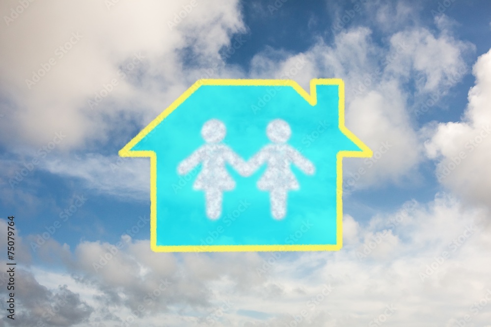 Aufkleber composite image of cloud in shape of couple