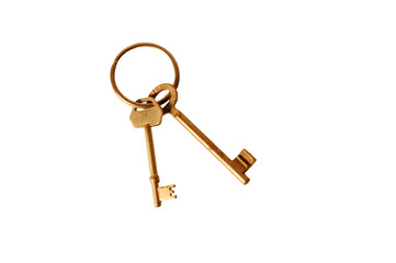 Antique Rusty metal house keys close-up