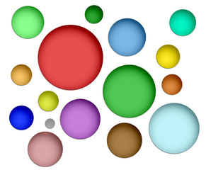 collection of color spheres isolated on white