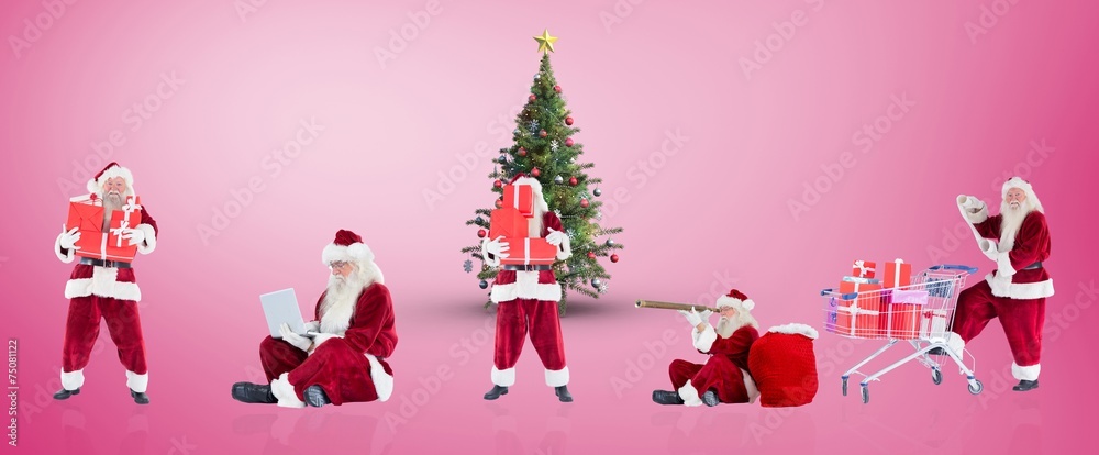 Poster composite image of different santas