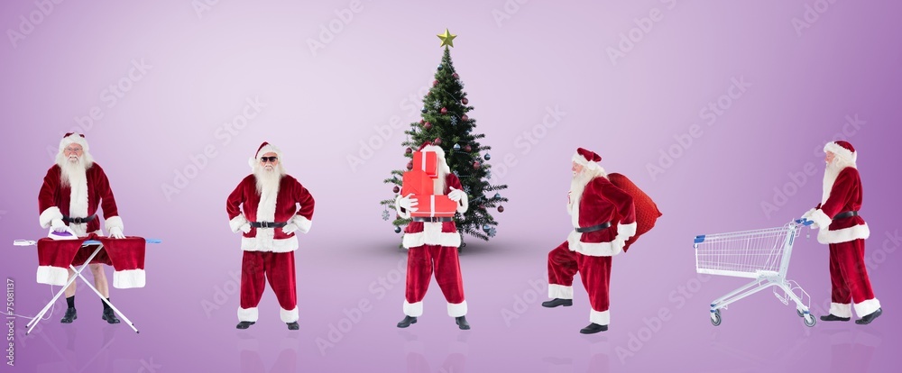 Poster composite image of different santas