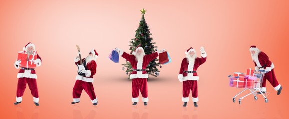 Composite image of different santas