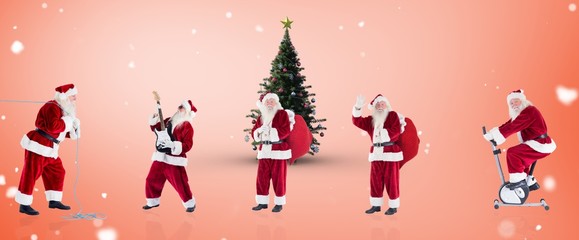 Composite image of different santas