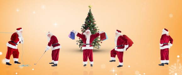 Composite image of different santas