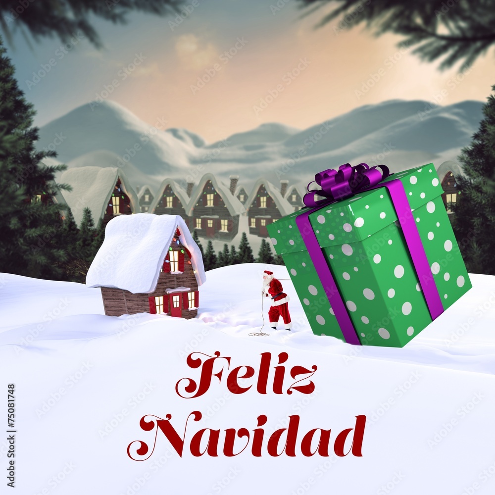 Poster composite image of feliz navidad
