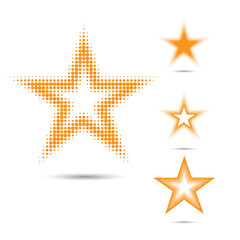 Obraz premium Set of abstract halftone design elements, star shape