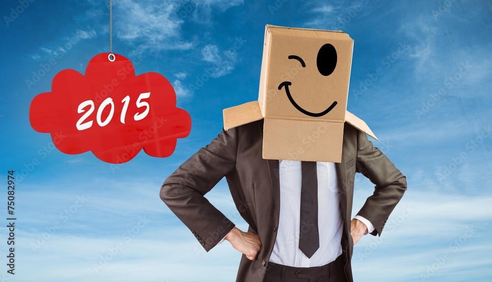 Poster composite image of anonymous businessman with hands on hips
