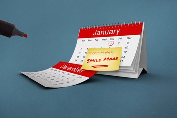 Composite image of new years resolutions