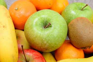 close up of various seasonal fruits