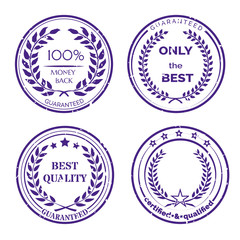 Circular Guarantee Label Set on White Background