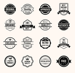 Black and White Retro Badges