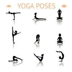 yoga silhouette poses