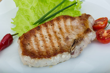 Grilled pork steak