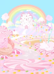 Peel and stick wall murals Girls room Candy land