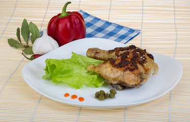 Roasted chicken leg