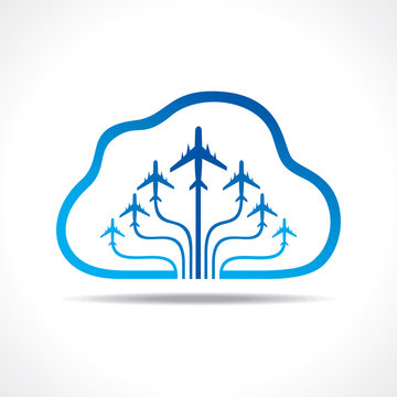 Tour and Tourism icon with cloud stock vector