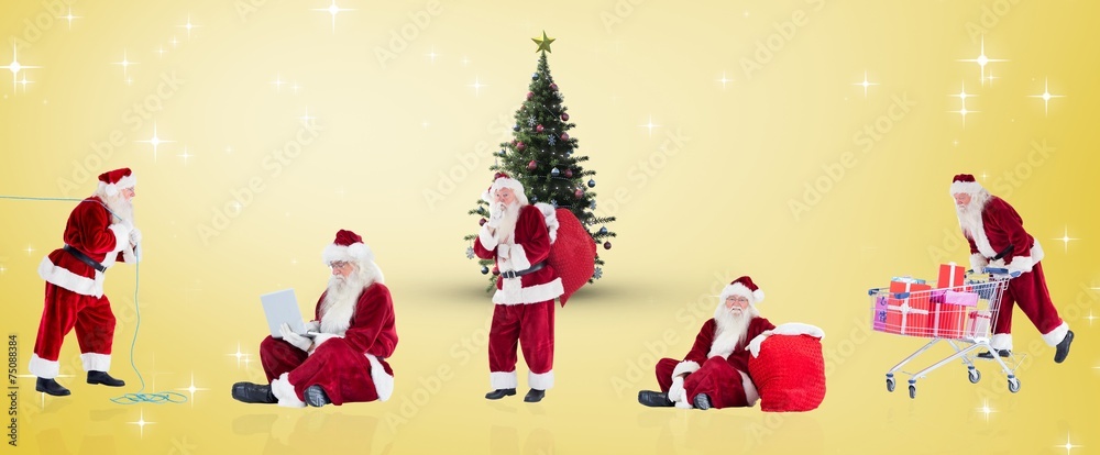 Poster composite image of different santas