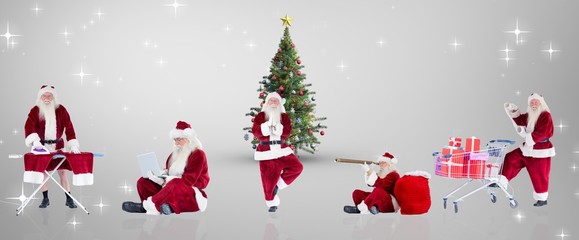 Composite image of different santas