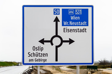 Neues Verkehrsschild Umfahrung Burgenland B50