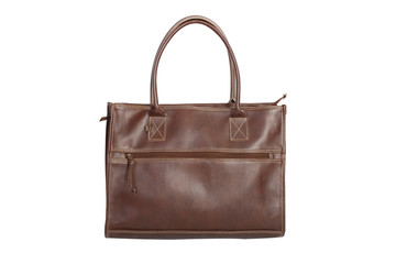 Brown Vintage leather briefcase with path
