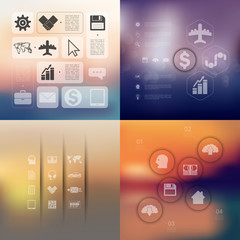 business infographic with unfocused background