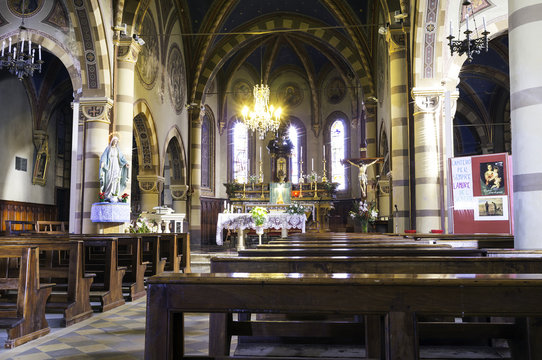 San Secondo church, Govone, Internal. Color photo