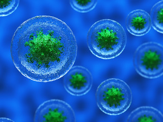 Virus concept background. Cell bacteria