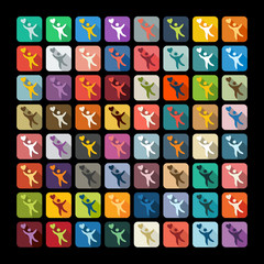 Flat design: happiness people